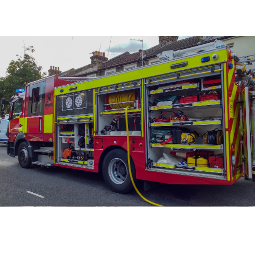 Fire brigade responding to an emergency call